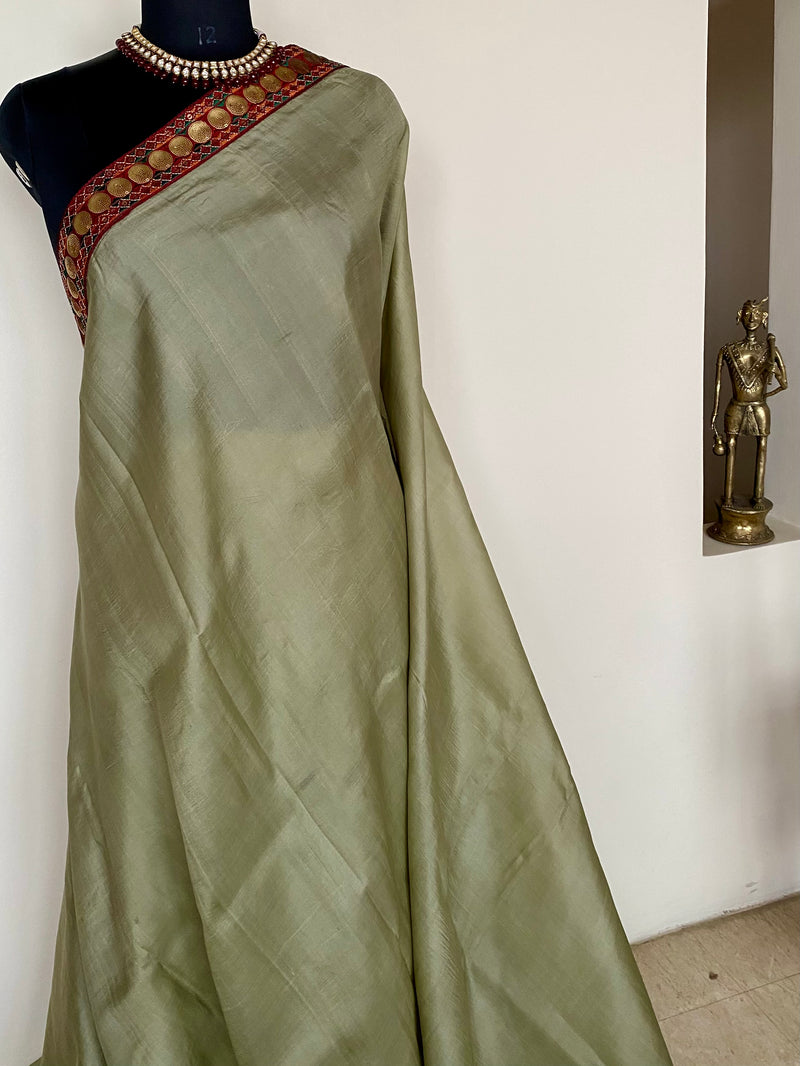 DHVANI- ELEGANT GREY KHADI SILK SAREE, TIMELESS SOPHISTICATION