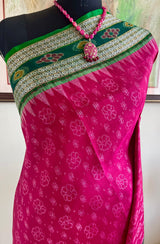 HIMADRIJA - MAGENTA SAMBALPURI SILK SARI WITH FLORAL MOTIFS