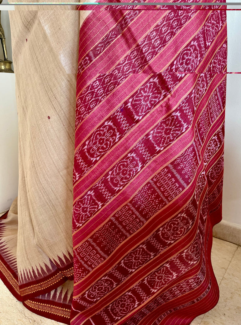 LIPSA – NEVER WORN NATURAL KHADI-COLORED GOPALPUR TUSSAR
