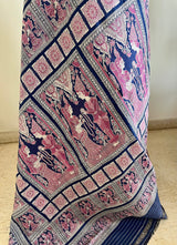 SUNIRA – NAVY BLUE BALUCHARI SILK SAREE WITH WEDDING SCENES