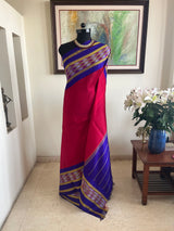 DAKSHYANI - RED KORVAI KANJIVARAM WITH IKAT BORDER