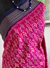 SAMPATHA – MAGENTA POCHAMPALLY WITH RUDRAKSHA AND IKAT AANCHAL