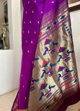 RATI - MAGENTA PAITHANI WITH MOR KUNDA AANCHAL AND NARALI BORDER