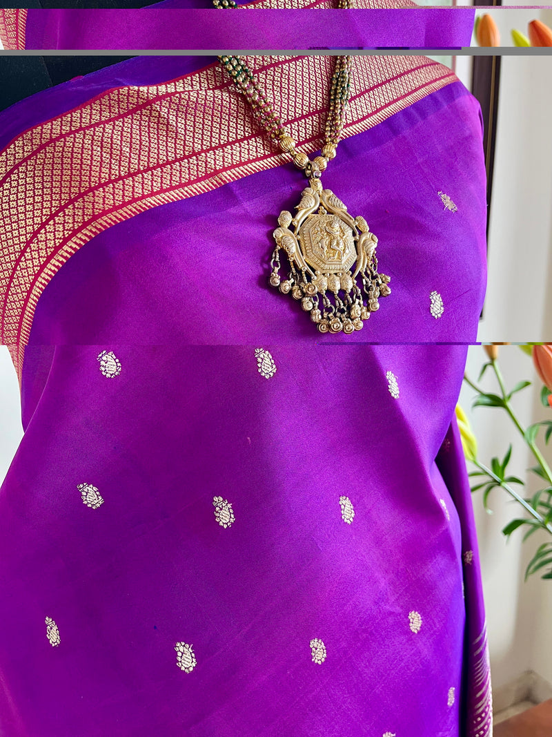 RATI - MAGENTA PAITHANI WITH MOR KUNDA AANCHAL AND NARALI BORDER