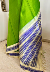 AARVITHA – KORVAI KANJIVARAM IN LEAF GREEN AND PURPLE ELEGANCE