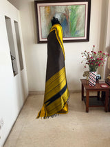 KIRA - PURPLE YELLOW STRIPED KANJIVARAM WITH GREEN AANCHAL