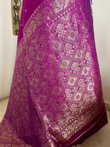 MEHALINI – MAGENTA PURPLE KANJIVARAM SAREE WITH ZARI BOOTIS