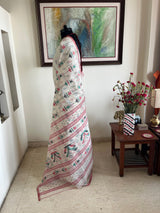 DHAVALI - CREAM JAMDANI COTTON SAREE WITH FINE MOTIFS