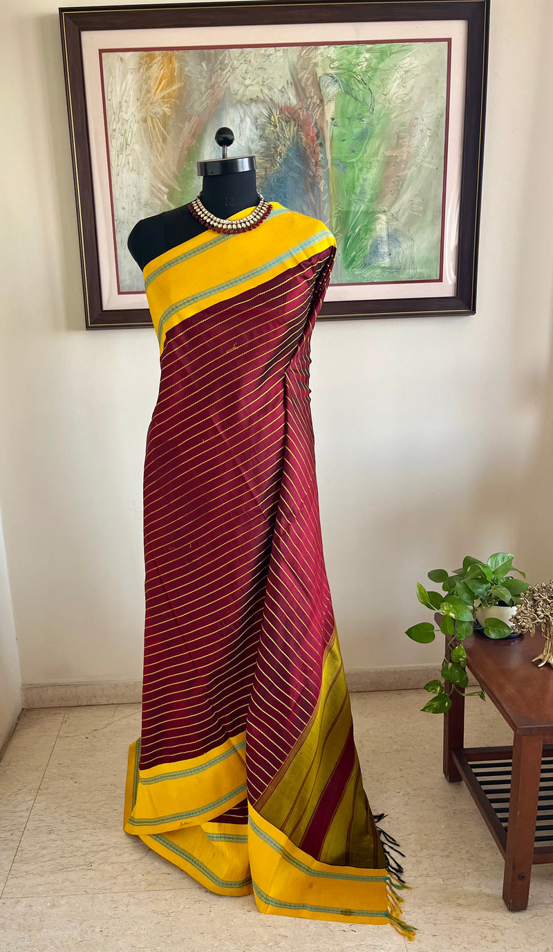 SANHITA – KORVAI VELDHARI KANJIVARAM IN DARK COFFEE BROWN ELEGANCE