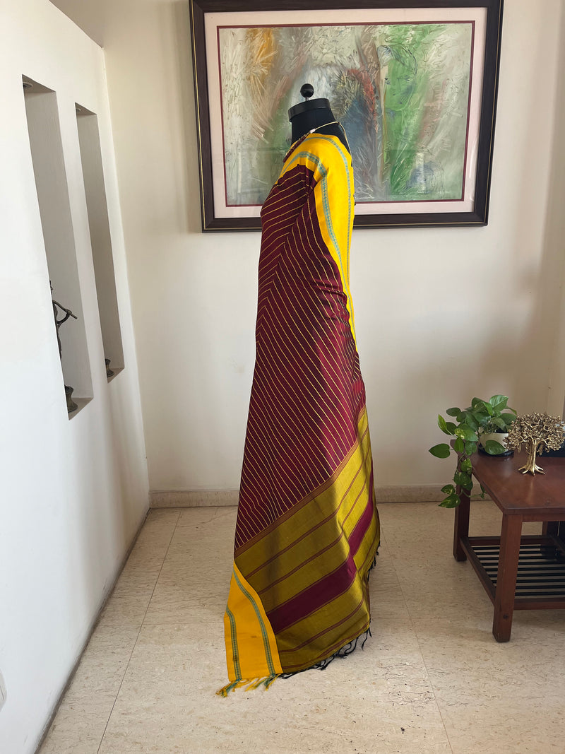 SANHITA – KORVAI VELDHARI KANJIVARAM IN DARK COFFEE BROWN ELEGANCE