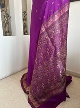 SARIKA – PURPLE KANJIVARAM WITH FLORAL AND GEOMETRIC MOTIFS