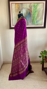 SARIKA – PURPLE KANJIVARAM WITH FLORAL AND GEOMETRIC MOTIFS