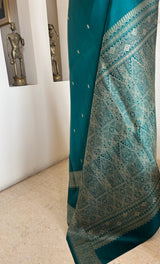 RASINI – TEAL BANARASI WITH TIMELESS WOVEN ELEGANCE