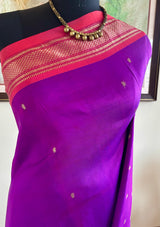 MRINAL – MAGENTA PAITHANI WITH NARALI BORDER AND MOR KUNDA AANCHAL