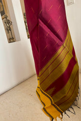 ASHOKAA – CHOCOLATE MAROON KANJIVARAM WITH FLORALS AND THAZHAMPU