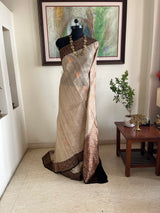 NEYARA – TUSSAR BANARASI WITH ANTIQUE GOLD BORDER AND AANCHAL