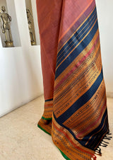 TARIKA — COFFEE BROWN KANJIVARAM WITH RUDRAKSHA BORDER DETAILS