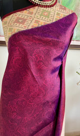 AARVIKA – WINE MAROON PUTTAPAKKA IKKAT WITH MULTICOLOURED DIAMOND ELEGANCE