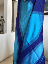 MANJUL — BLUE KANJIVARAM WITH REVERSIBLE WEAVE