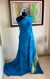 ANAIKA – BLUE BANDHANI LAGDI PATTA ON GAJJI SILK