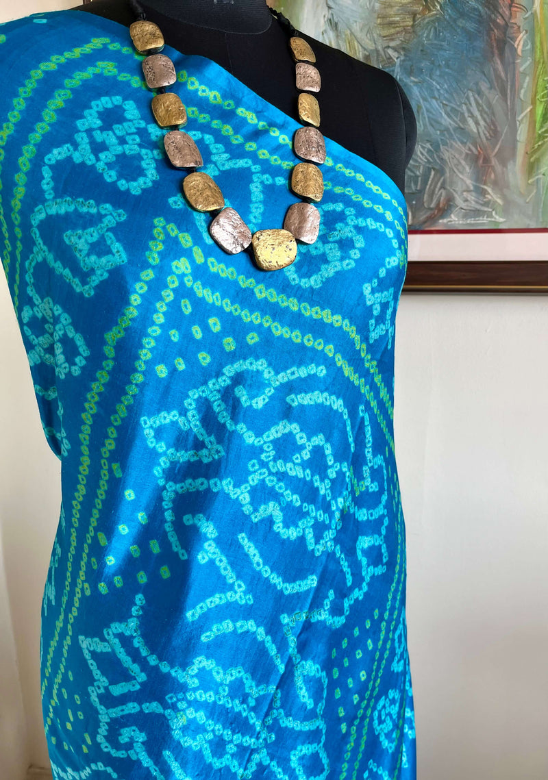 ANAIKA – BLUE BANDHANI LAGDI PATTA ON GAJJI SILK