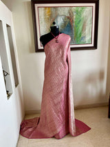 SARAYU- VINTAGE PINK BANARASI WITH INTRICATE SILVER ZARI WORK