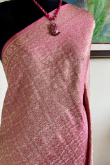 SARAYU- VINTAGE PINK BANARASI WITH INTRICATE SILVER ZARI WORK