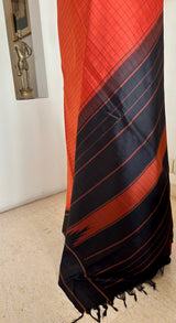 AKHILA — FESTIVE KATTAM KANJIVARAM IN RUST, BLACK AND THAZHAMPU