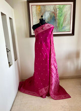 SHRILATA- MAGENTA BALUCHARI SILK WITH SITAHARAN SCENES AND FLORAL MOTIFS