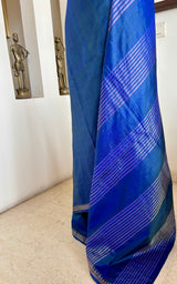 VINUSHA — LIGHTWEIGHT KANJIVARAM WITH ZARI TEMPLES AND STRIPED AANCHAL