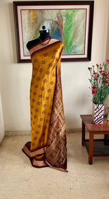 LINAARA – MUSTARD GOLD PATLI BOMKAI WITH HERITAGE MOTIFS