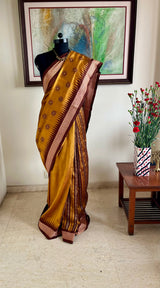 LINAARA – MUSTARD GOLD PATLI BOMKAI WITH HERITAGE MOTIFS