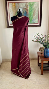NANGAI- CHOCOLATE KANJIVARAM WITH CHEVRON DIAMOND RHYTHM