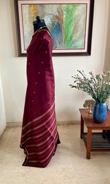 NANGAI- CHOCOLATE KANJIVARAM WITH CHEVRON DIAMOND RHYTHM