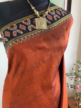 TRISHITA- EARTHY POCHAMPALLY WITH GRAPHIC IKKAT CONTRASTS