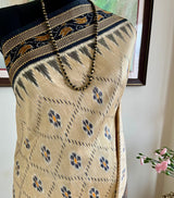 MITRA — CREAM KHANDUA WITH BLACK BANDHA CONTRAST