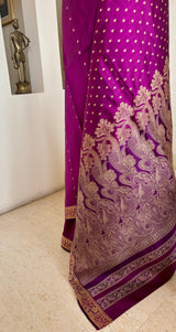 SUHAILA — PURPLE BANARASI WITH AN AANCHAL OF FLORAL ABUNDANCE