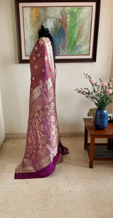 MEHRUNISSA – RICH TANCHOI BANARASI IN LUMINOUS SHOT SILK