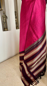 MAANVIKA – RASPBERRY PINK KORVAI KANJIVARAM WITH DIAMOND WEAVES