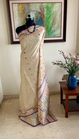 ANGSHU — COLOURFUL JAMDANI MOTIFS ON TEXTURED TUSSAR