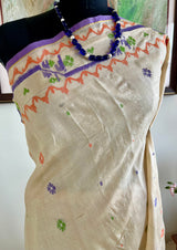 ANGSHU — COLOURFUL JAMDANI MOTIFS ON TEXTURED TUSSAR