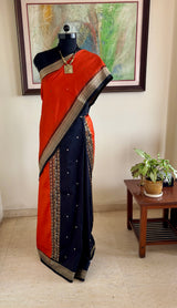 SANGITA — A STRIKING PATLI BOMKAI IN ORANGE AND BLACK