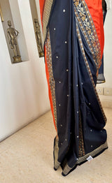 SANGITA — A STRIKING PATLI BOMKAI IN ORANGE AND BLACK