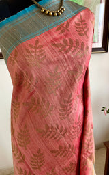 ZARINA- PEACH GOLD BANARASI WITH POWDER BLUE CONTRAST