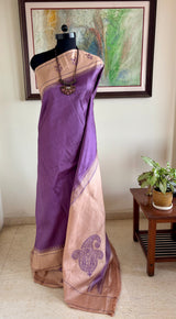 SRIJAYA — NEVER-WORN KANJIVARAM IN MAUVE AND PEACH