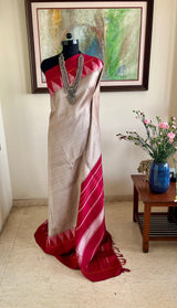 MADHUVANTHI- SILVER GREY KANJIVARAM WITH TEMPLE WOVEN CONTRAST