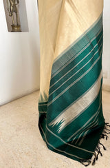 ANANTHALAKSHMI — CREAM KANJIVARAM WITH RICH GREEN CONTRASTS