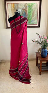 NILASHREE — PINK MAROON KANJIVARAM WITH WOVEN CONTRASTS