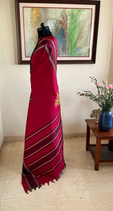 NILASHREE — PINK MAROON KANJIVARAM WITH WOVEN CONTRASTS