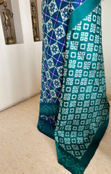 RUJULA — A DISTINCTIVE POCHAMPALLY IN TEAL, WHITE AND PURPLE